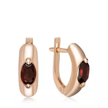 Серебряные серьги с гранатом