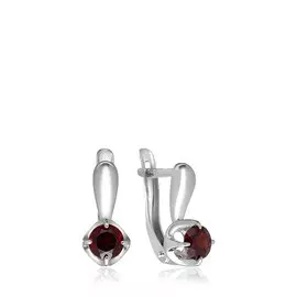 Серебряные серьги с гранатом