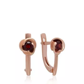 Серебряные серьги с гранатом