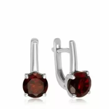 Серебряные серьги с гранатом