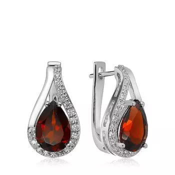 Серебряные серьги с гранатом
