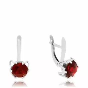 Серебряные серьги с гранатом