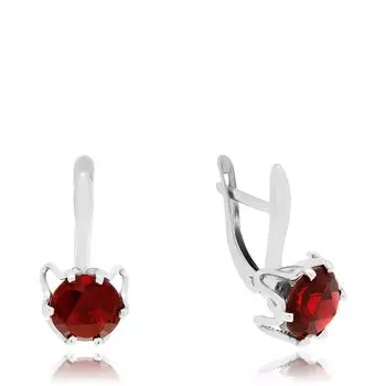 Серебряные серьги с гранатом