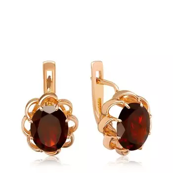 Серебряные серьги с гранатом