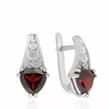 Серебряные серьги с гранатом