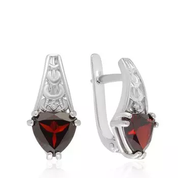 Серебряные серьги с гранатом