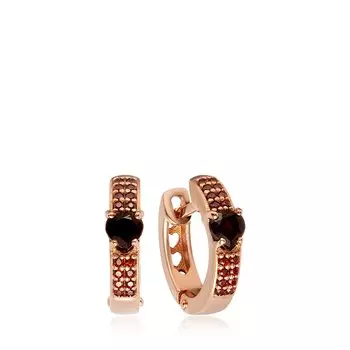 Серебряные серьги с гранатом