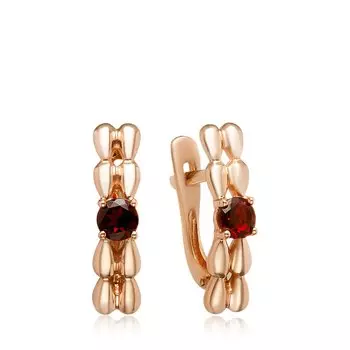 Серебряные серьги с гранатом