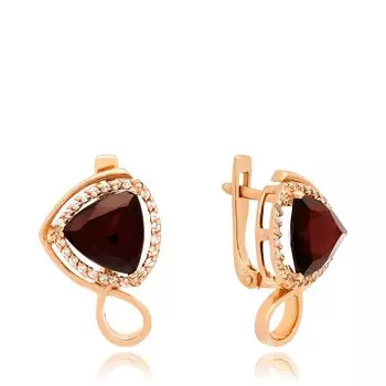 Серебряные серьги с гранатом