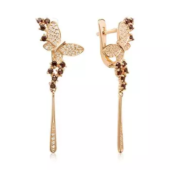 Серебряные серьги с гранатом