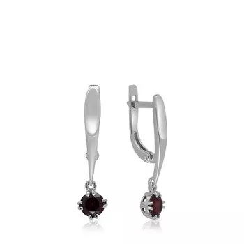 Серебряные серьги с гранатом