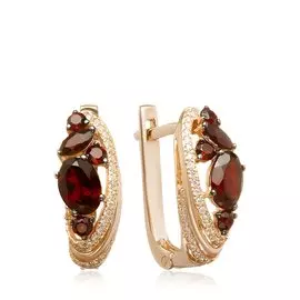 Серебряные серьги с гранатом