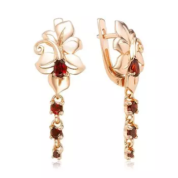 Серебряные серьги с гранатом