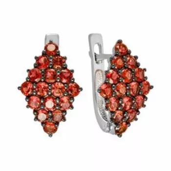 Серебряные серьги с гранатом
