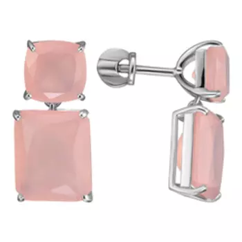 Серебряные серьги с халцедонами