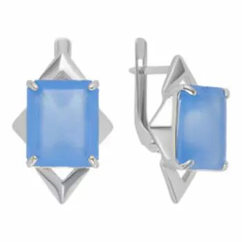 Серебряные серьги с халцедонами