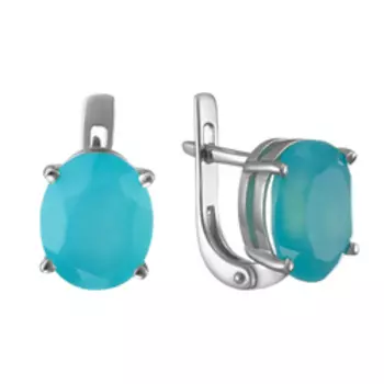 Серебряные серьги с халцедонами