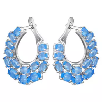 Серебряные серьги с халцедонами