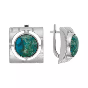 Серебряные серьги с хризоколлами