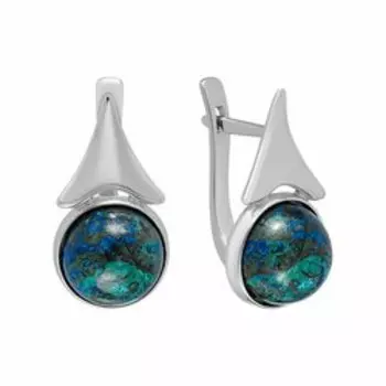 Серебряные серьги с хризоколлами