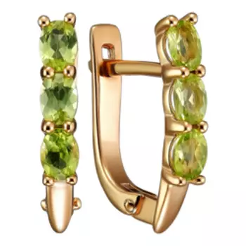 Серебряные серьги с хризолитами