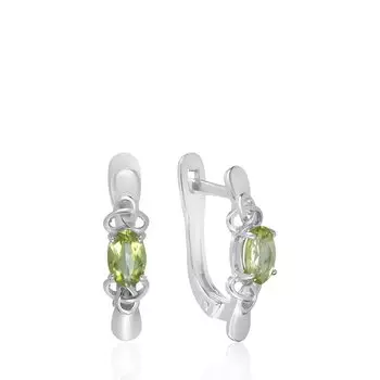 Серебряные серьги с хризолитами