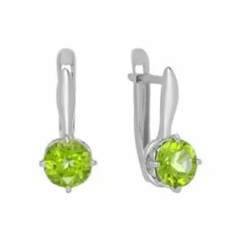 Серебряные серьги с хризолитами