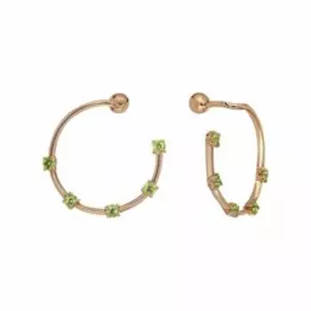 Серебряные серьги с хризолитом