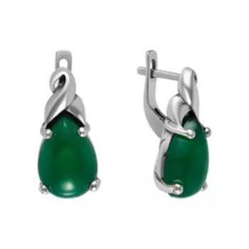 Серебряные серьги с хризопразами