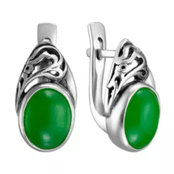 Серебряные серьги с хризопразами