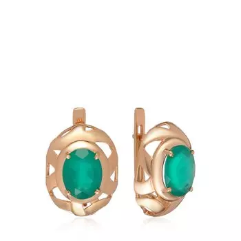 Серебряные серьги с хризопразами