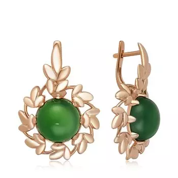 Серебряные серьги с хризопразами