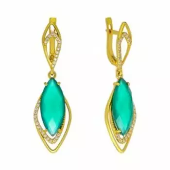 Серебряные серьги с хризопразами