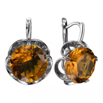 Серебряные серьги с имитацией султанита