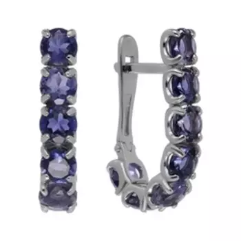 Серебряные серьги с иолитами