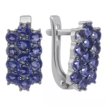 Серебряные серьги с иолитами