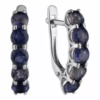 Серебряные серьги с иолитами