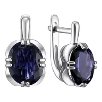 Серебряные серьги с иолитами