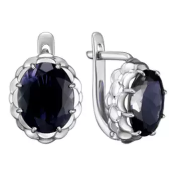 Серебряные серьги с иолитами