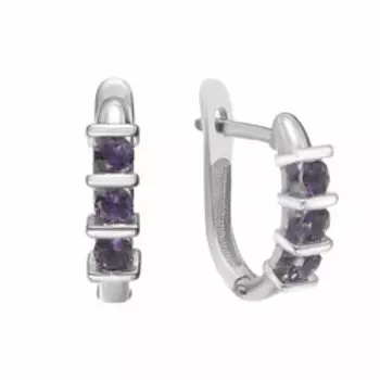 Серебряные серьги с иолитами