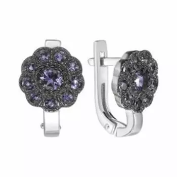 Серебряные серьги с иолитами