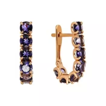 Серебряные серьги с иолитом