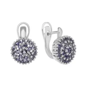 Серебряные серьги с иолитом