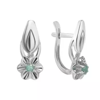 Серебряные серьги с изумрудами