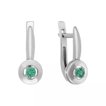 Серебряные серьги с изумрудами