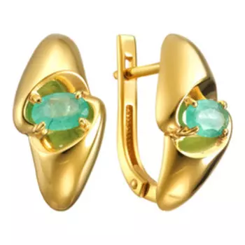 Серебряные серьги с изумрудами