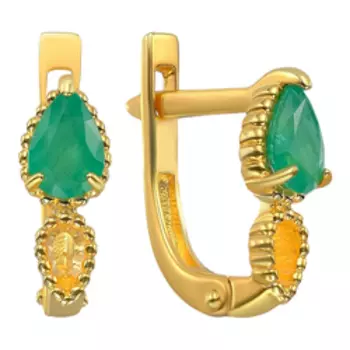 Серебряные серьги с изумрудами