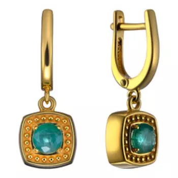 Серебряные серьги с изумрудами