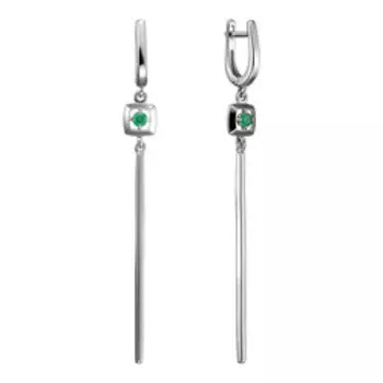 Серебряные серьги с изумрудами