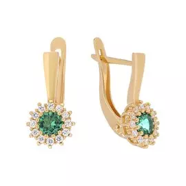 Серебряные серьги с изумрудами